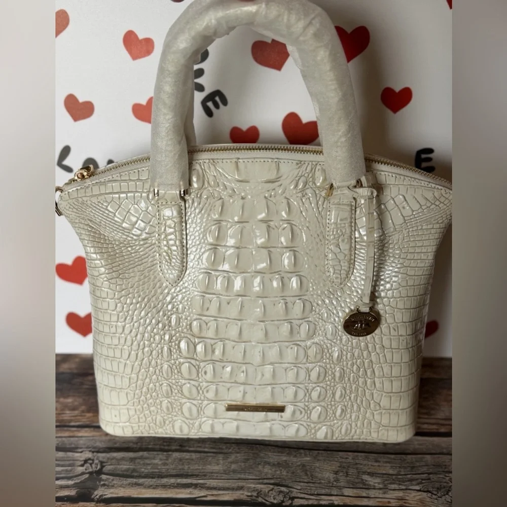 FIRM Brahmin COCONUT MILK Medium Duxbury White HTF Creamy Off White NWT
